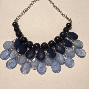 Light and Dark Blue and Silver Necklace
